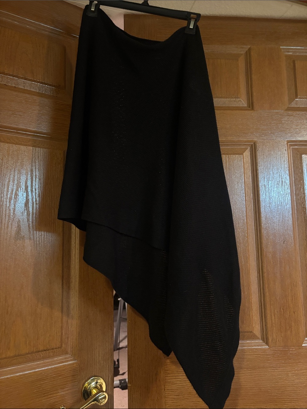 Quince Black Asymmetrical Draped Skirt